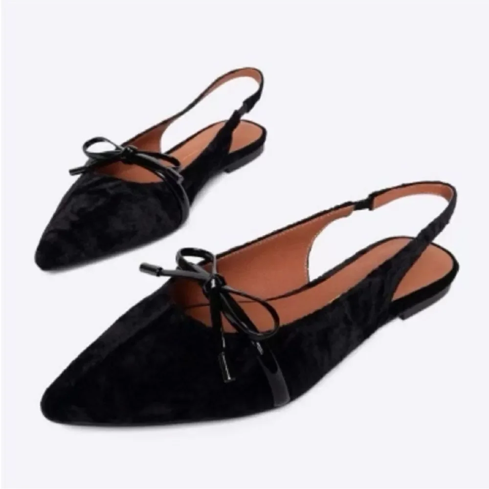 Free People Velvet Light Pointed Flat US 9